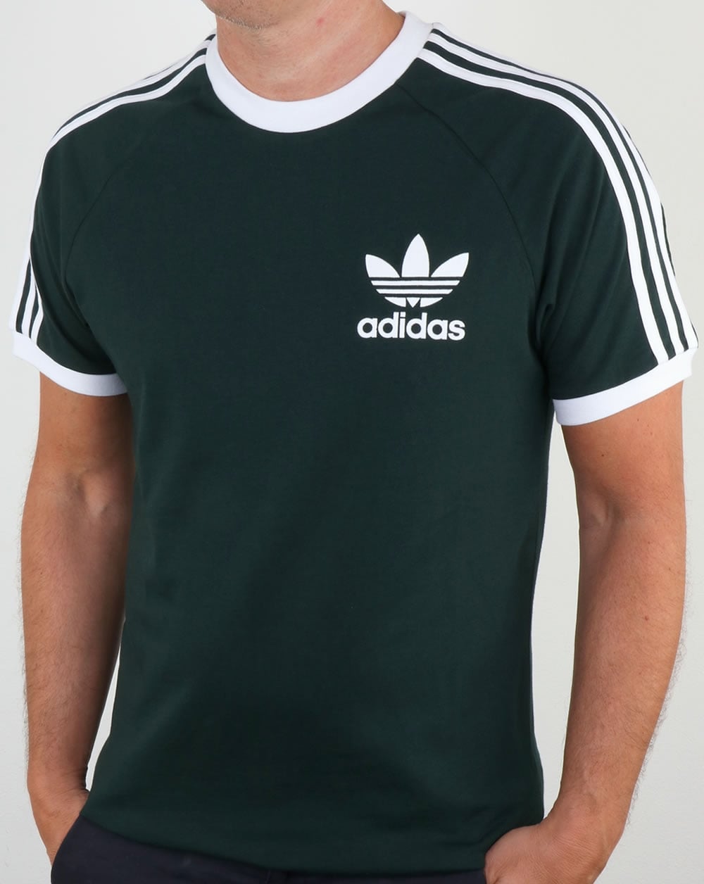 Adidas Originals 3 Stripes T Shirt Green Night