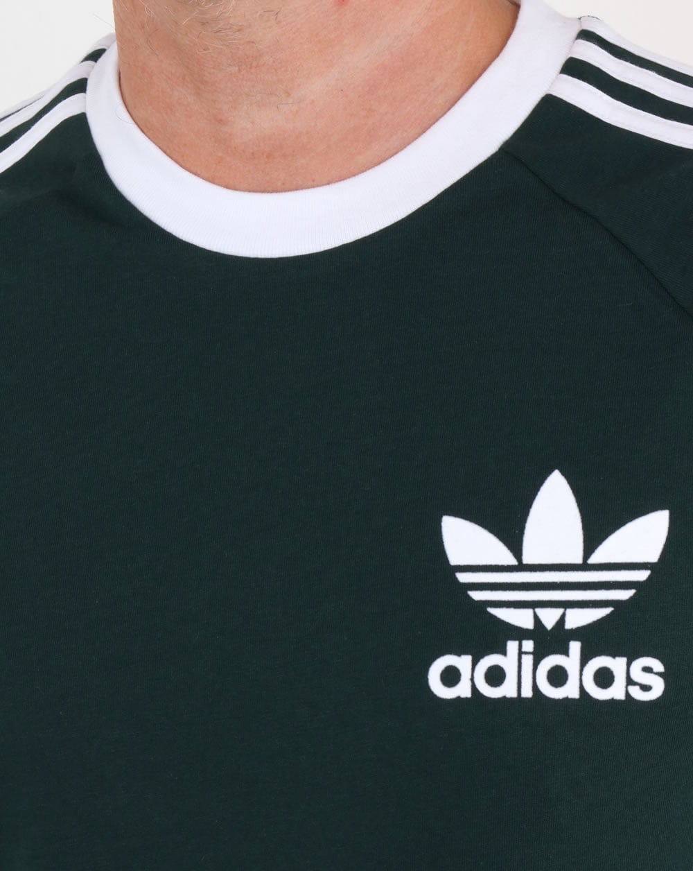Adidas Originals 3 Stripes T Shirt Green Night