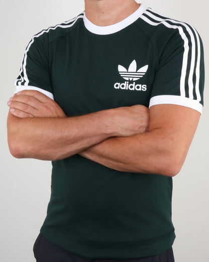 Adidas Originals 3 Stripes T Shirt Green Night
