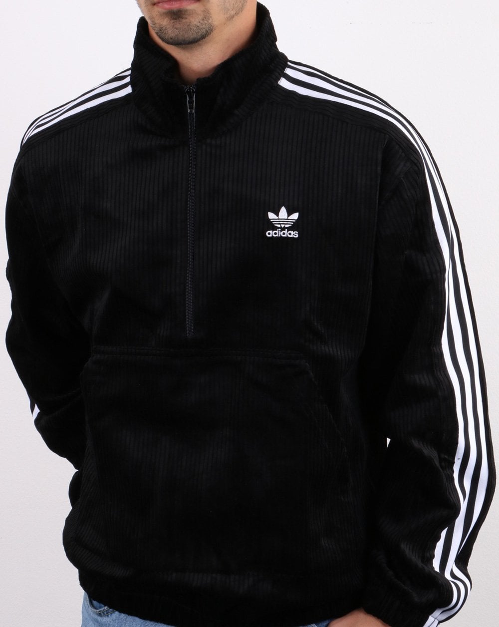 Adidas Originals Cord Half Zip Top Black