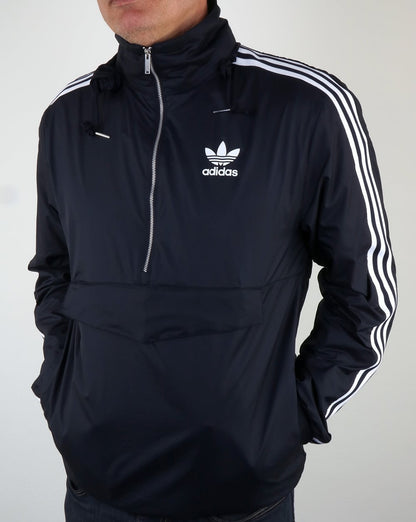 Adidas Originals Half Zip Pouch Pocket Jacket Navy
