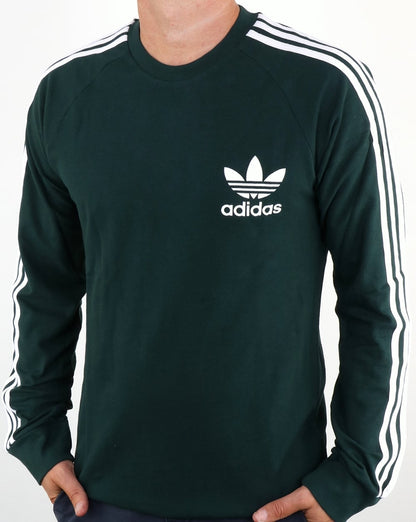 Adidas Originals Long Sleeve Pique T Shirt Green Night
