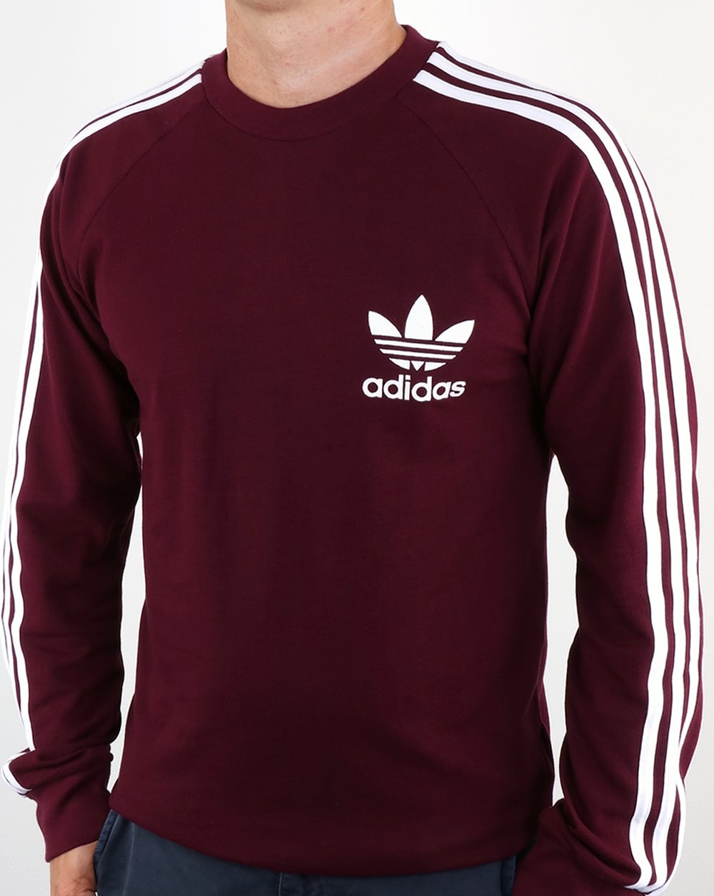 Adidas Originals Long Sleeve Pique T Shirt Maroon