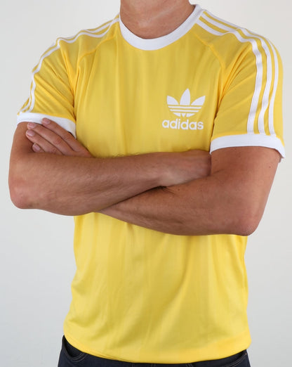 Adidas Originals Old Skool 3 Stripes T Shirt Citrus Yellow