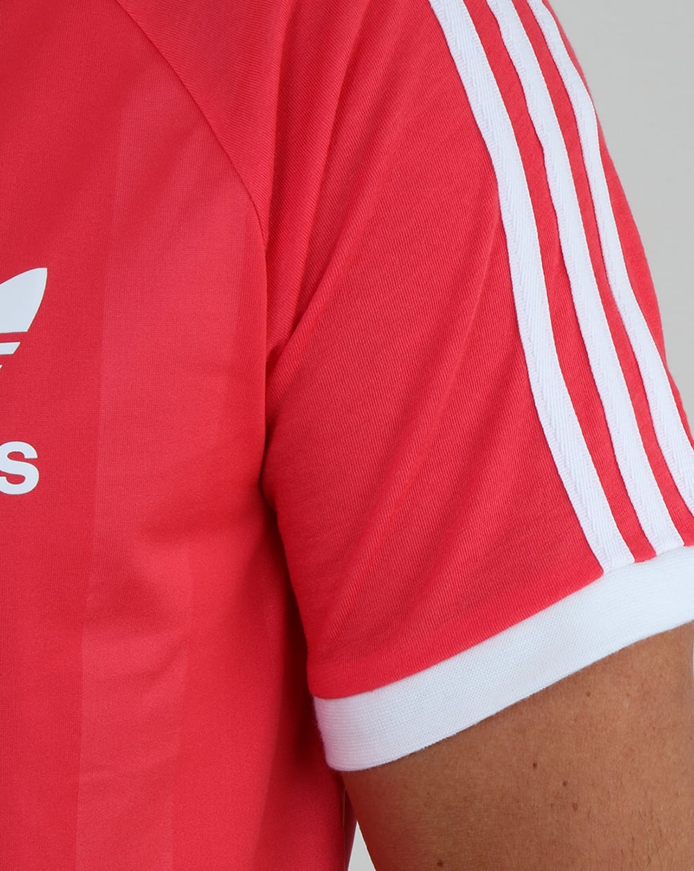 Adidas Originals Old Skool 3 Stripes T Shirt Deep Pink