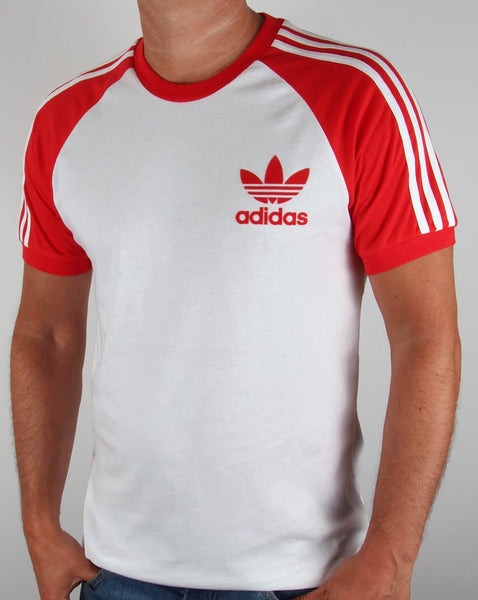 Adidas Originals Retro 3 Stripe T-shirt White/Red