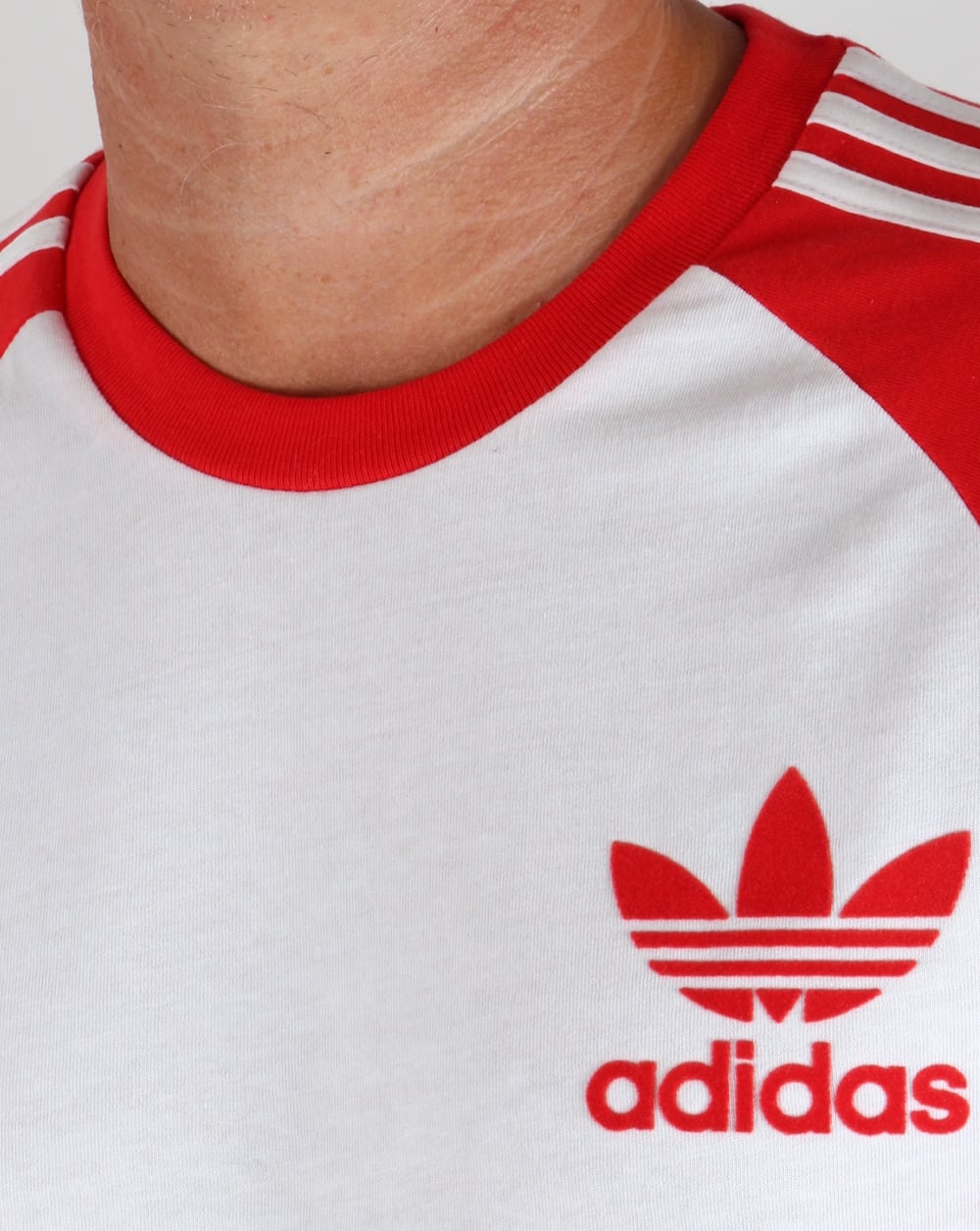 Adidas Originals Retro 3 Stripe T-shirt White/Red