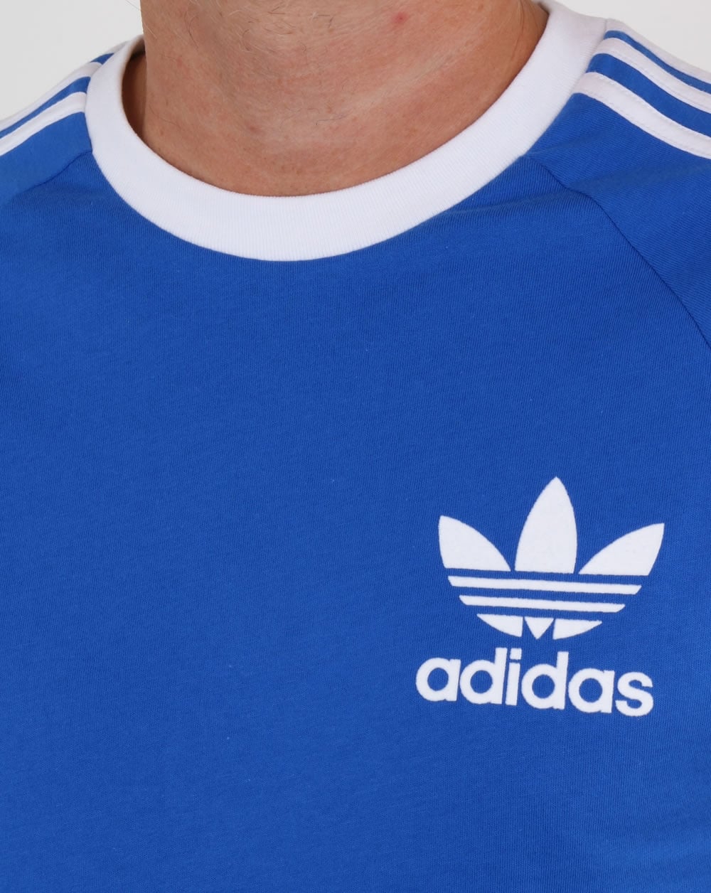 Adidas Originals Retro 3 Stripes T Shirt Blue white