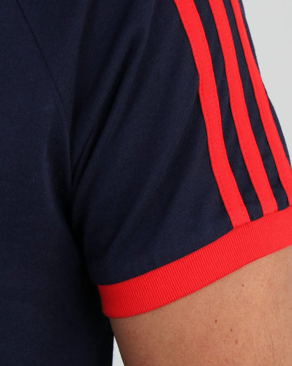 Adidas Originals Retro 3 Stripes T Shirt Navy/Red