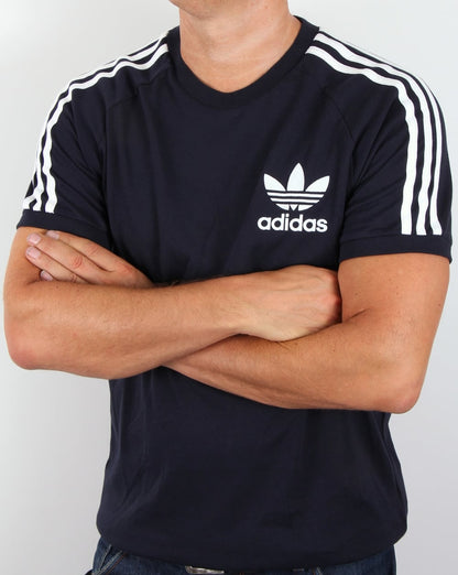 Adidas Originals Retro 3 Stripes T-shirt Navy