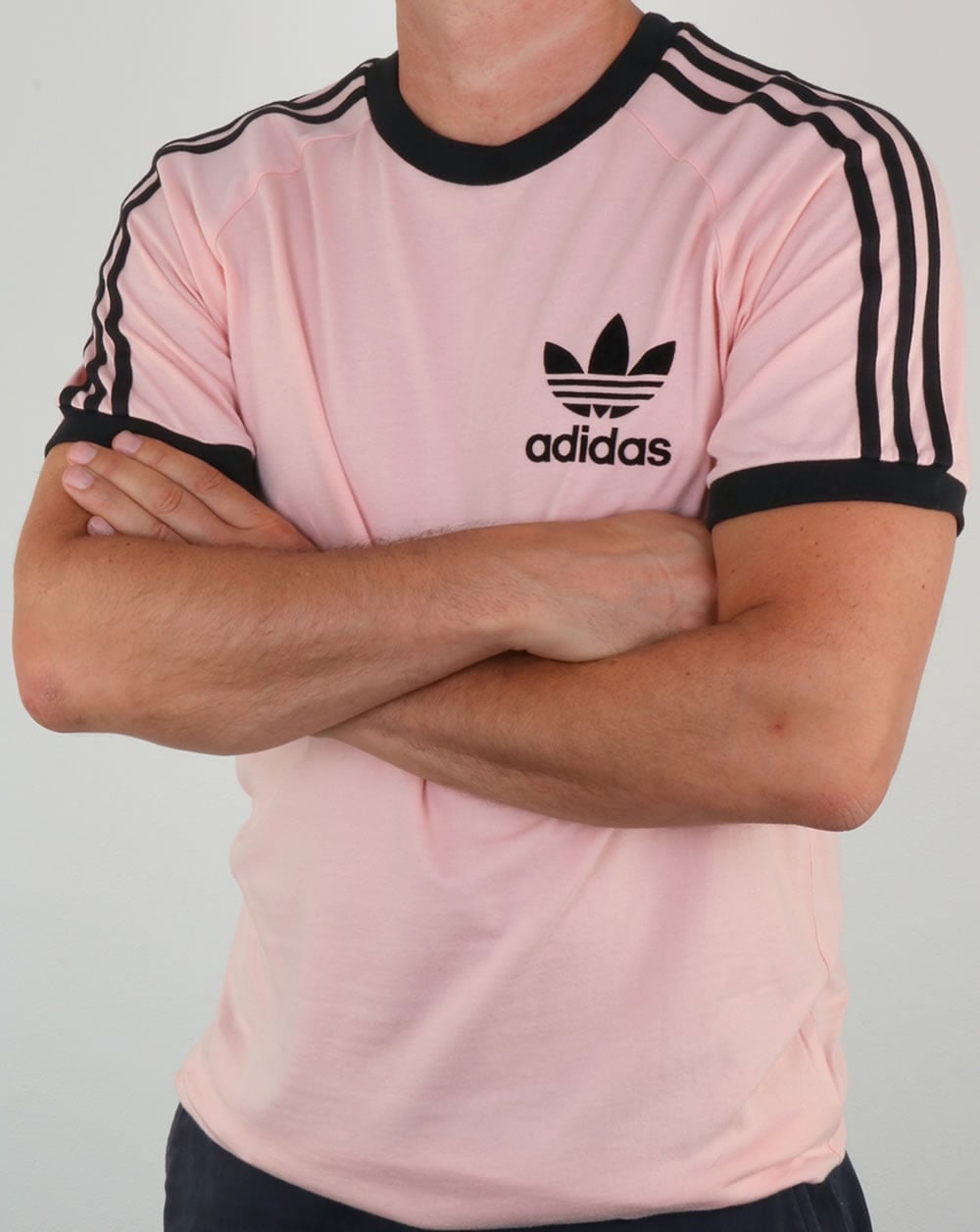 Adidas Originals Retro 3 Stripes T Shirt Pink/Black