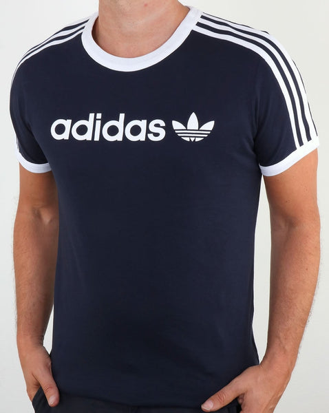 Adidas Originals Ringer Linear T Shirt Navy