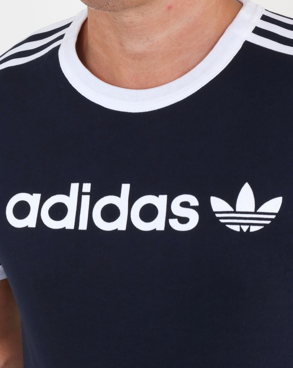 Adidas Originals Ringer Linear T Shirt Navy