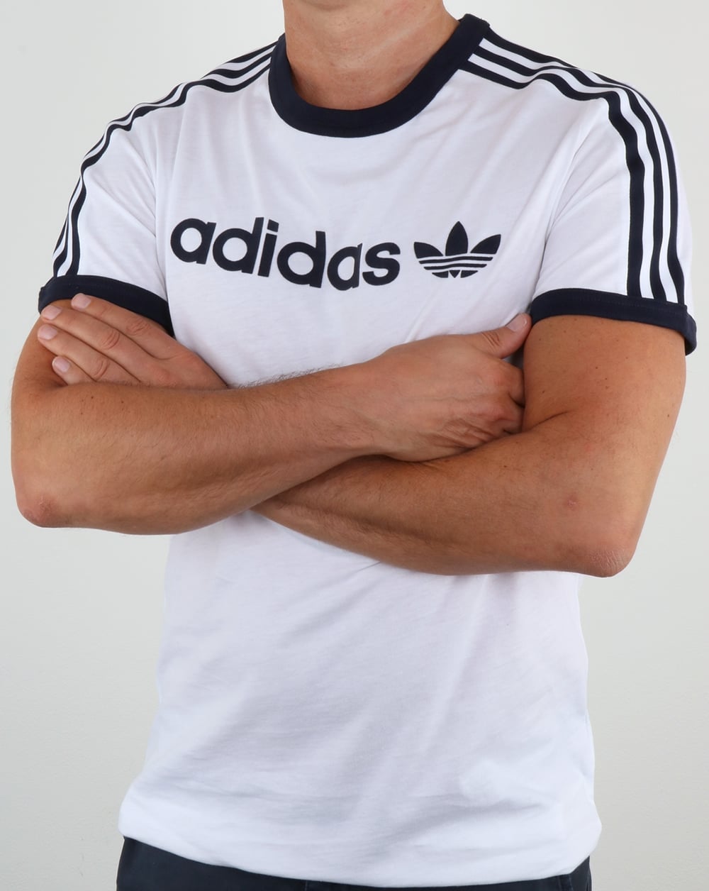 Adidas Originals Ringer Linear T Shirt White/Navy