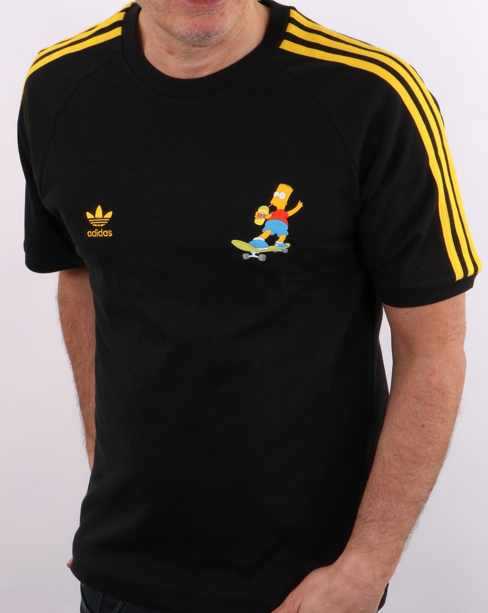 Adidas Originals Simpsons 3 Stripe T Shirt Black