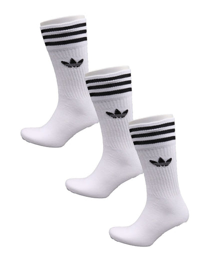 Adidas Originals Solid Crew Socks 3 Pack White/Black