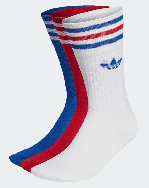 Adidas Originals Solid Crew Socks 3 Pack White/Red/Royal