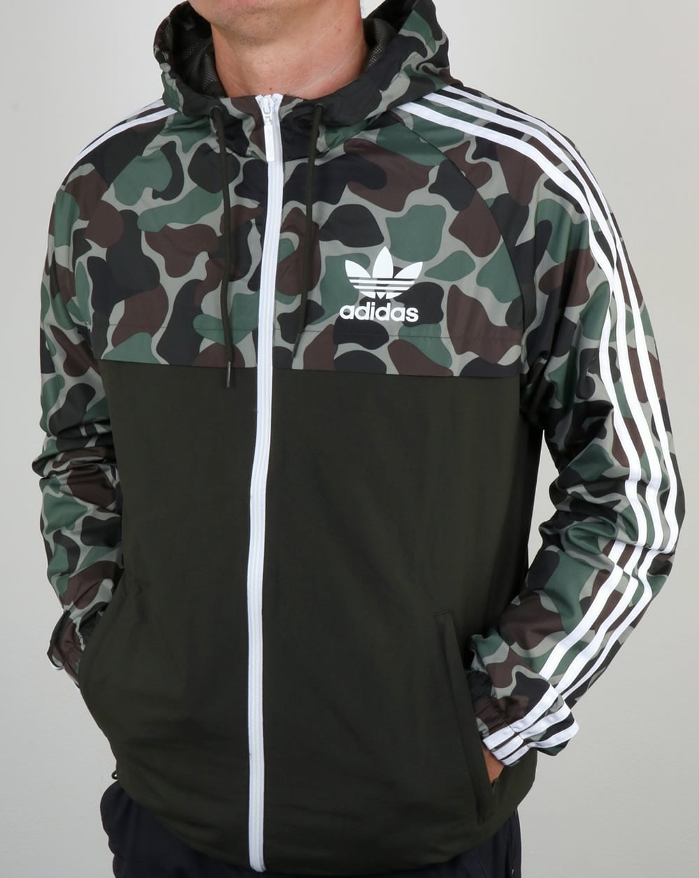 Adidas Originals split khaki Camo Windbreaker