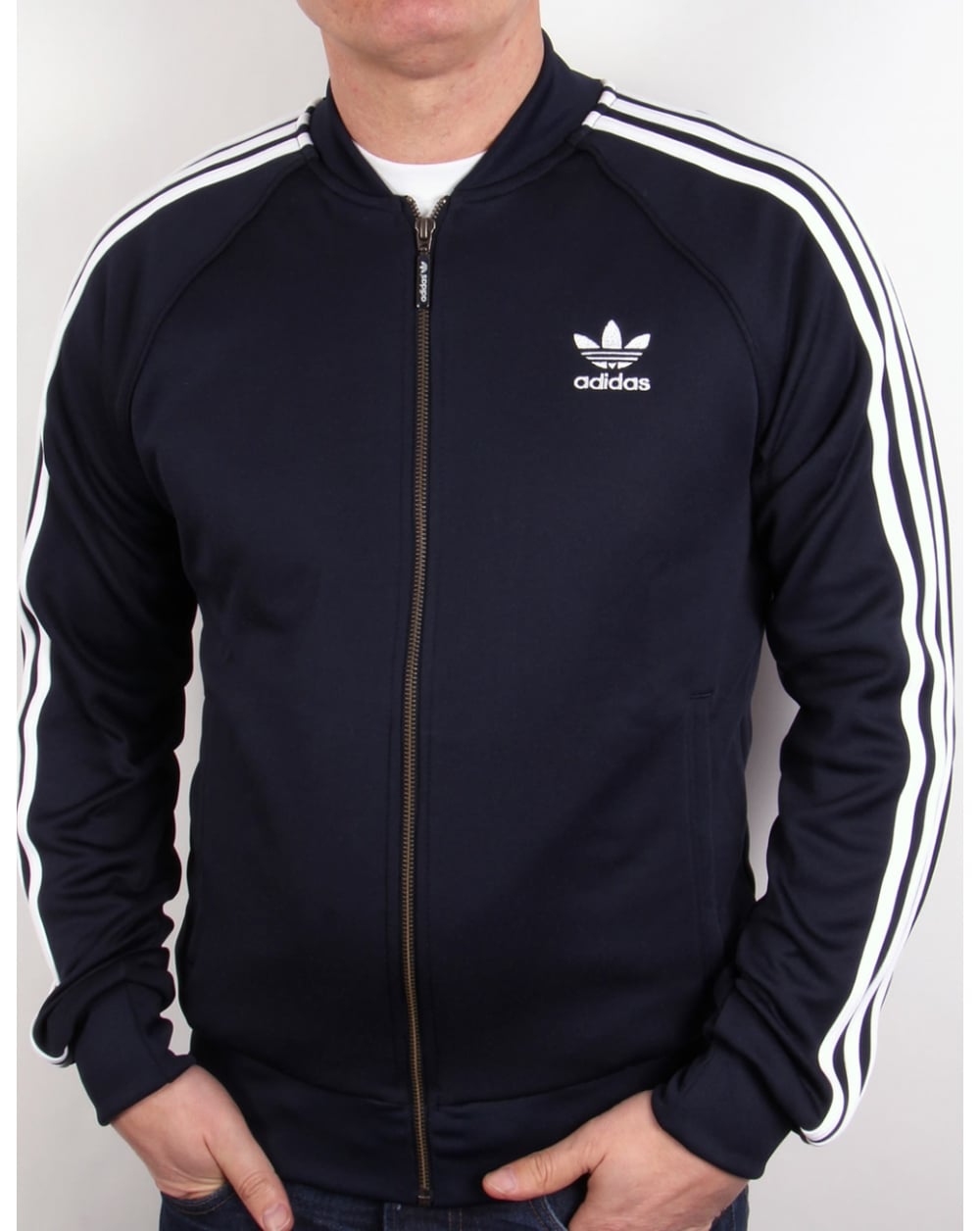 Adidas Originals Superstar Track Top in legend Navy/White