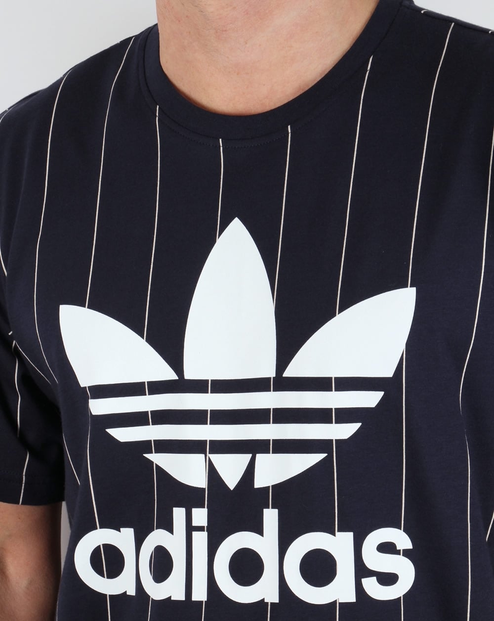 Adidas Originals TKO Pinstripe T Shirt Navy