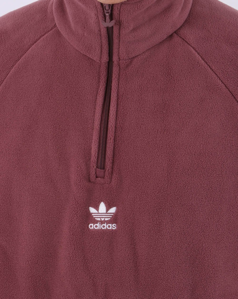Adidas Originals Trefoil Half Zip Fleece Quiet Crimson