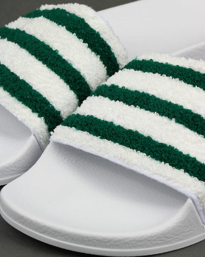 Adidas Premium Towelling Sliders White/Green