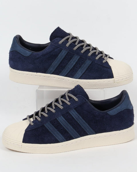Adidas Superstar 80s Trainers Navy/Mineral Blue/White