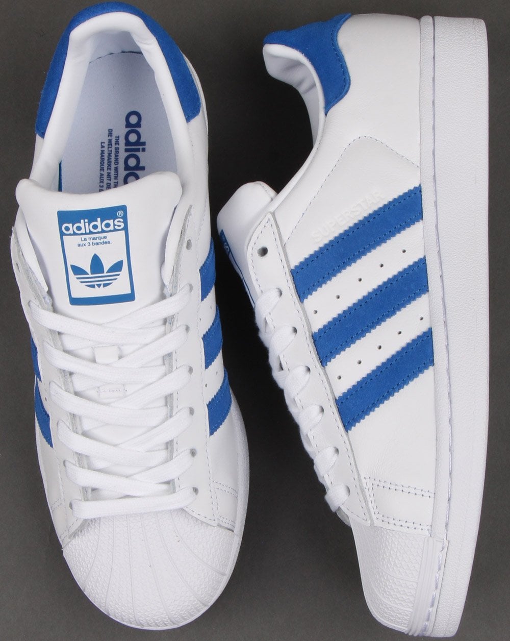 Adidas Superstar Trainers White/Blue