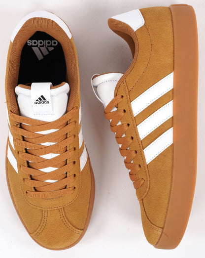 Adidas VL Court Trainers Mesa Tan White with Gum