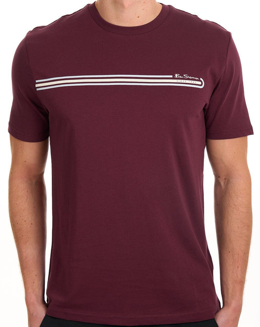 Ben Sherman Core Stripe Tee Aubergine