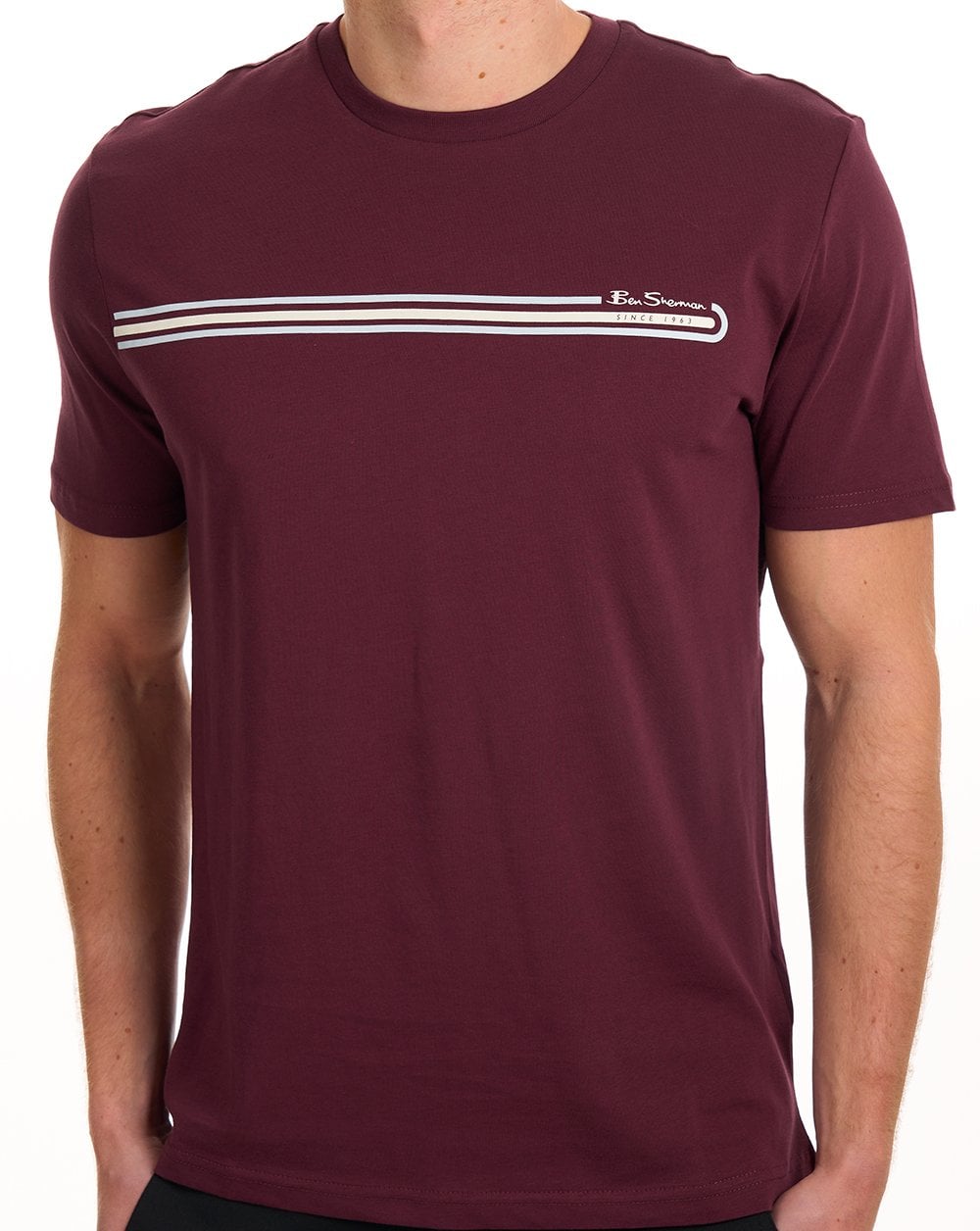 Ben Sherman Core Stripe Tee Aubergine
