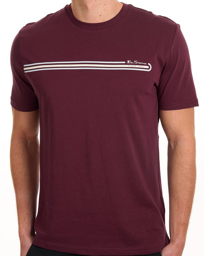 Ben Sherman Core Stripe Tee Aubergine