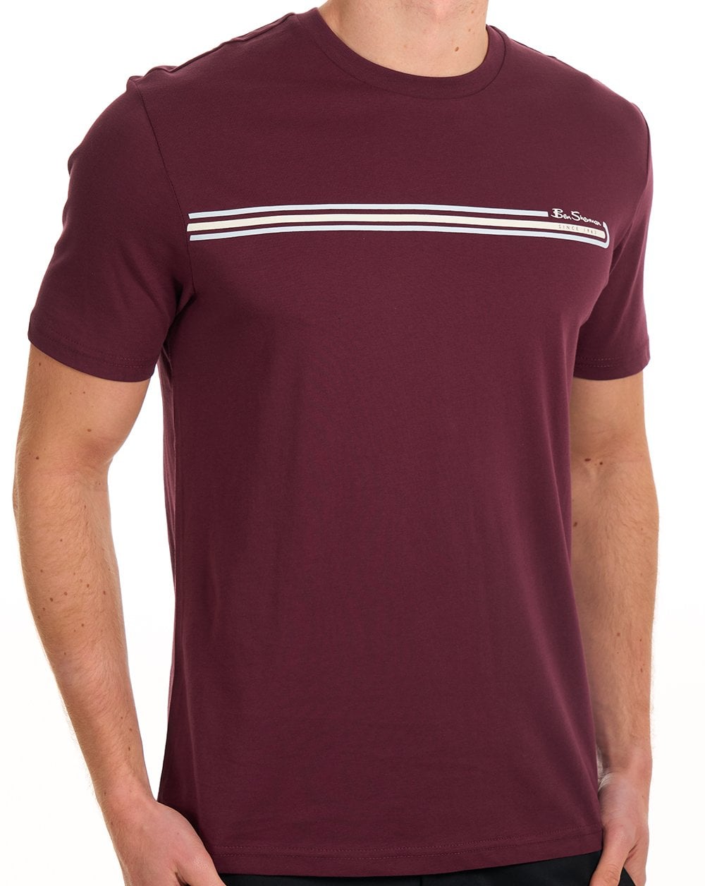 Ben Sherman Core Stripe Tee Aubergine