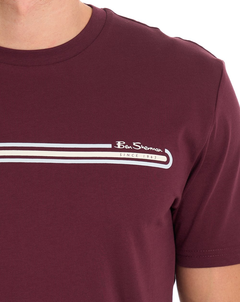 Ben Sherman Core Stripe Tee Aubergine