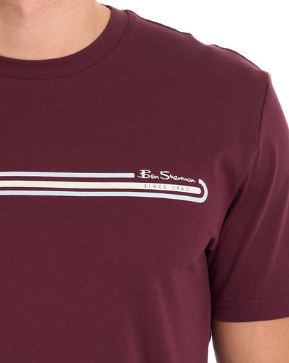 Ben Sherman Core Stripe Tee Aubergine