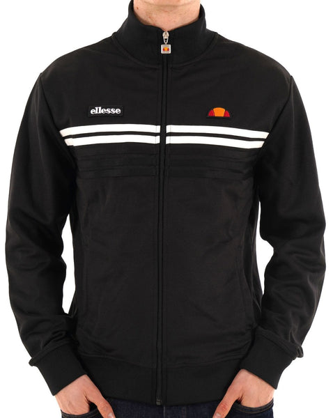 Ellesse 5 Stripe Track Top Black white