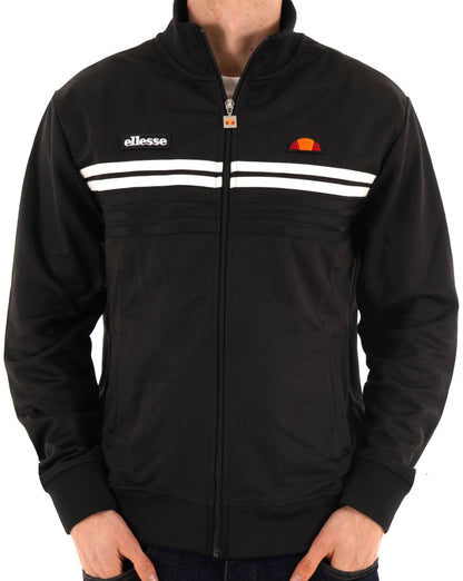 Ellesse 5 Stripe Track Top Black white