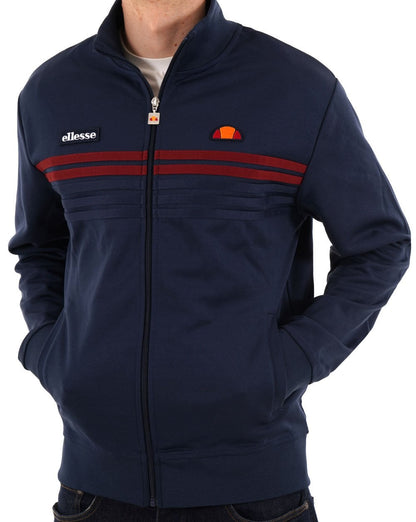 Ellesse 5 Stripe Track Top Navy/Burgundy