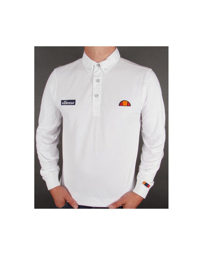 Ellesse Baresi Long Sleeve Polo Shirt White
