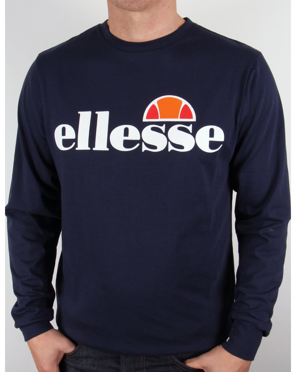 Ellesse Bianchi L/s Logo T-shirt Navy