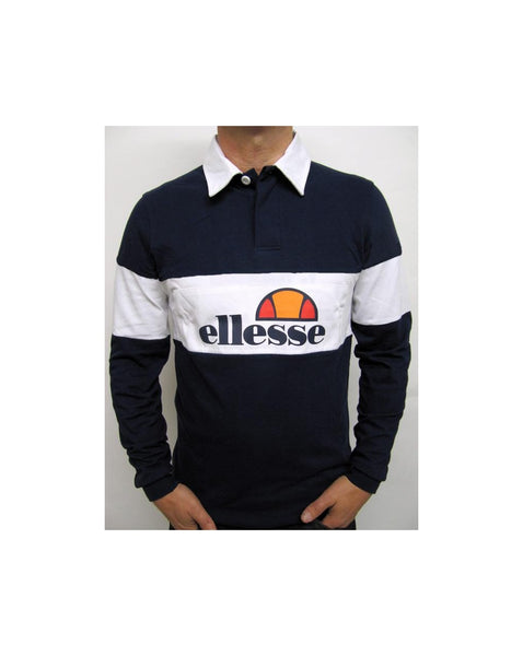 Ellesse Campari 80s Rugby Shirt Navy/White