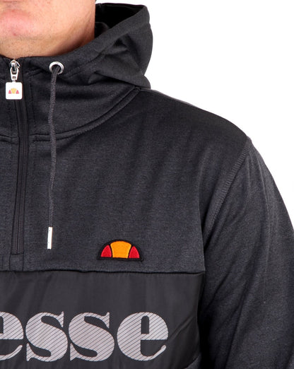 Ellesse Emiro Qtr Zip Hoody Graphite Marl
