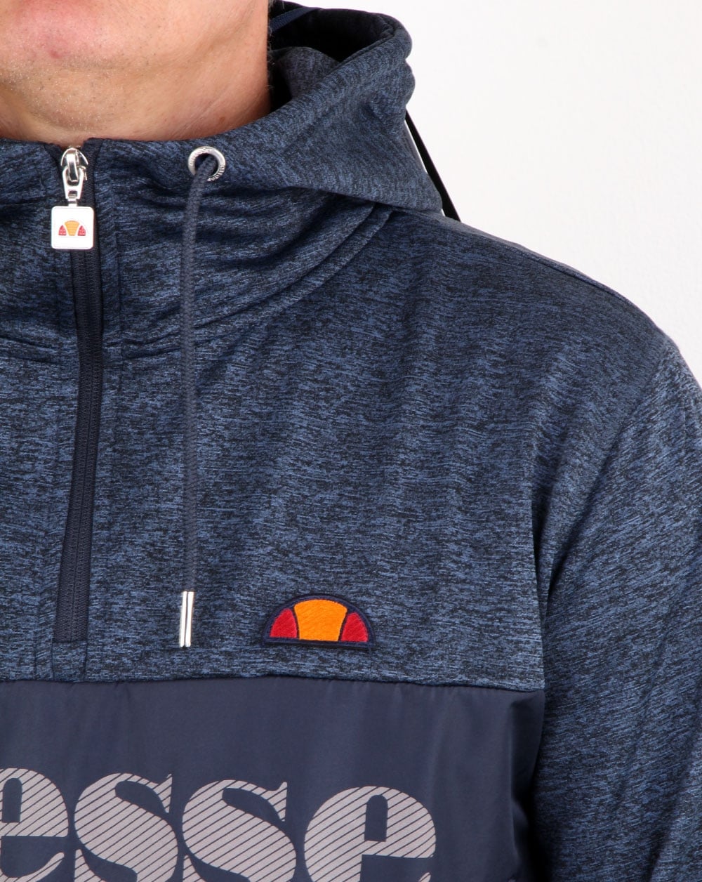 Ellesse Emiro Qtr Zip Hoody Navy Marl