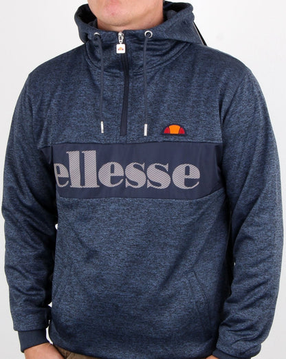 Ellesse Emiro Qtr Zip Hoody Navy Marl