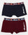 Ellesse Foglia Boxer Shorts Twin Pack Navy/burgundy