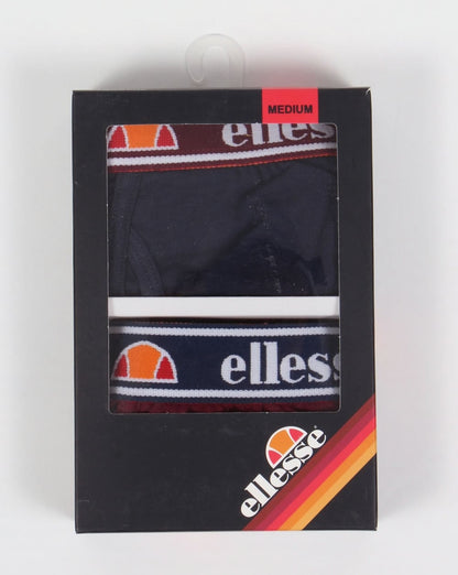 Ellesse Foglia Boxer Shorts Twin Pack Navy/burgundy