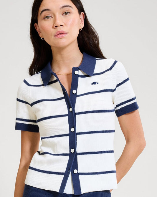 Ellesse Framura Knit Polo Off White/Dark Blue