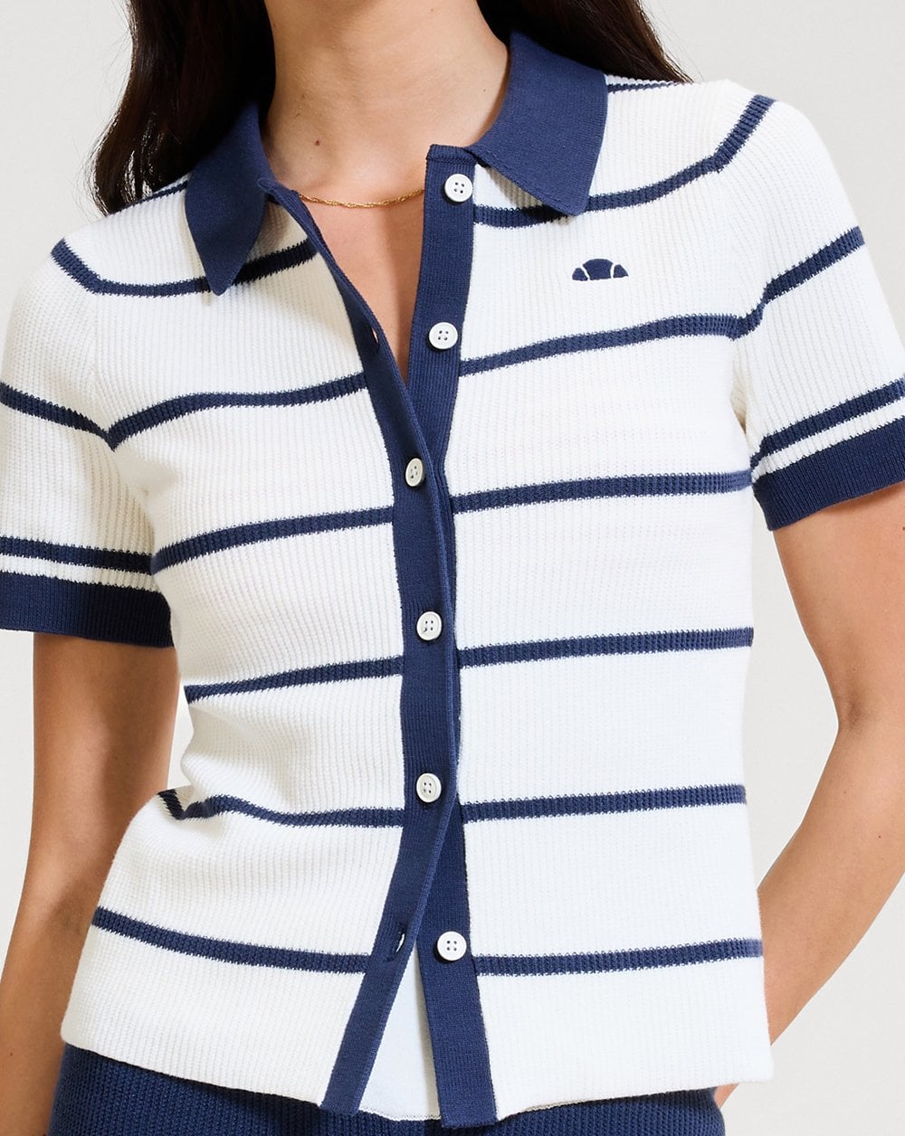 Ellesse Framura Knit Polo Off White/Dark Blue