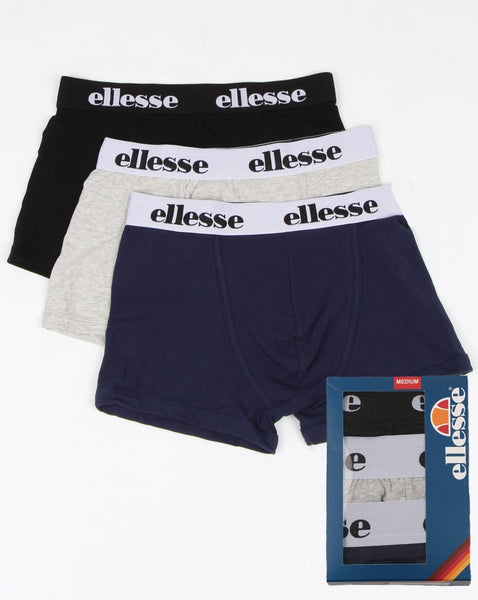 Ellesse Hali Triple Pack Boxers Black/grey/navy