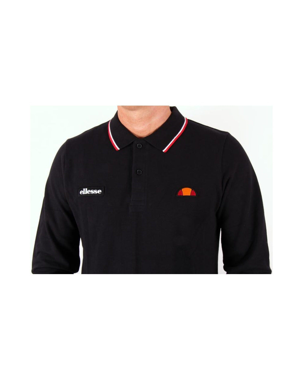 Ellesse Livorno Long Sleeve Polo Shirt Black